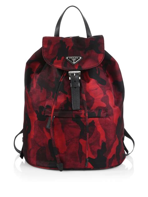 prada camouflage backpack|Prada leather backpack.